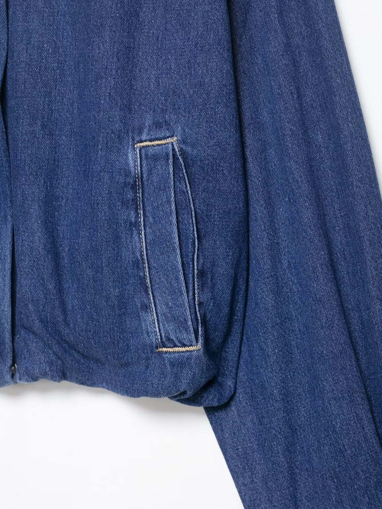 Denim High Collar Jacket