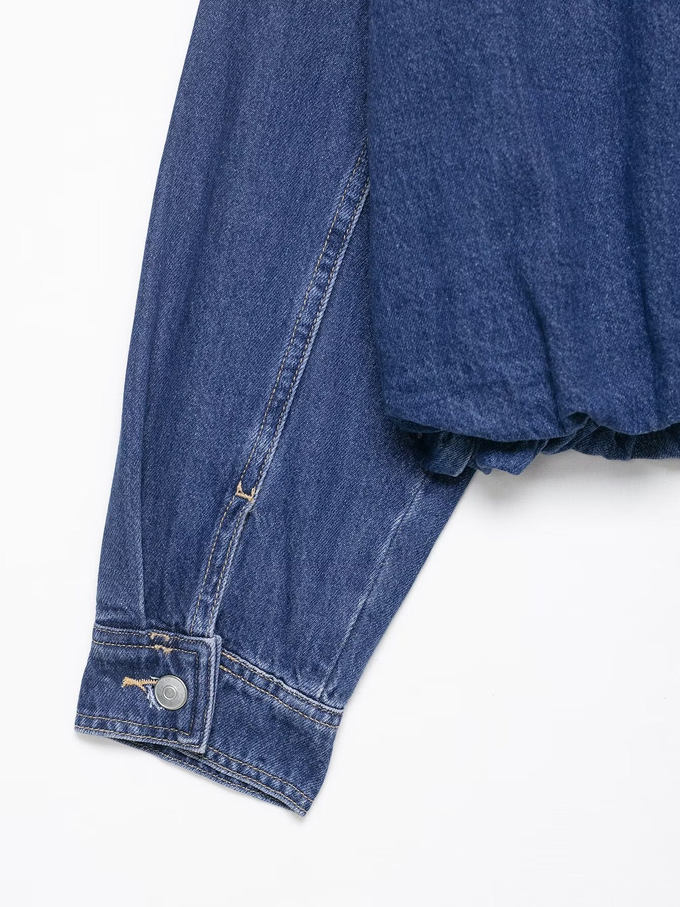 Denim High Collar Jacket