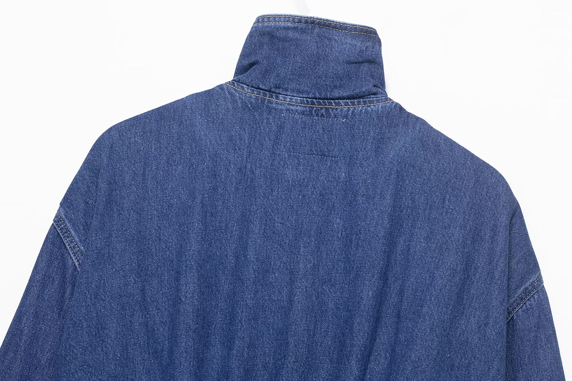 Denim High Collar Jacket