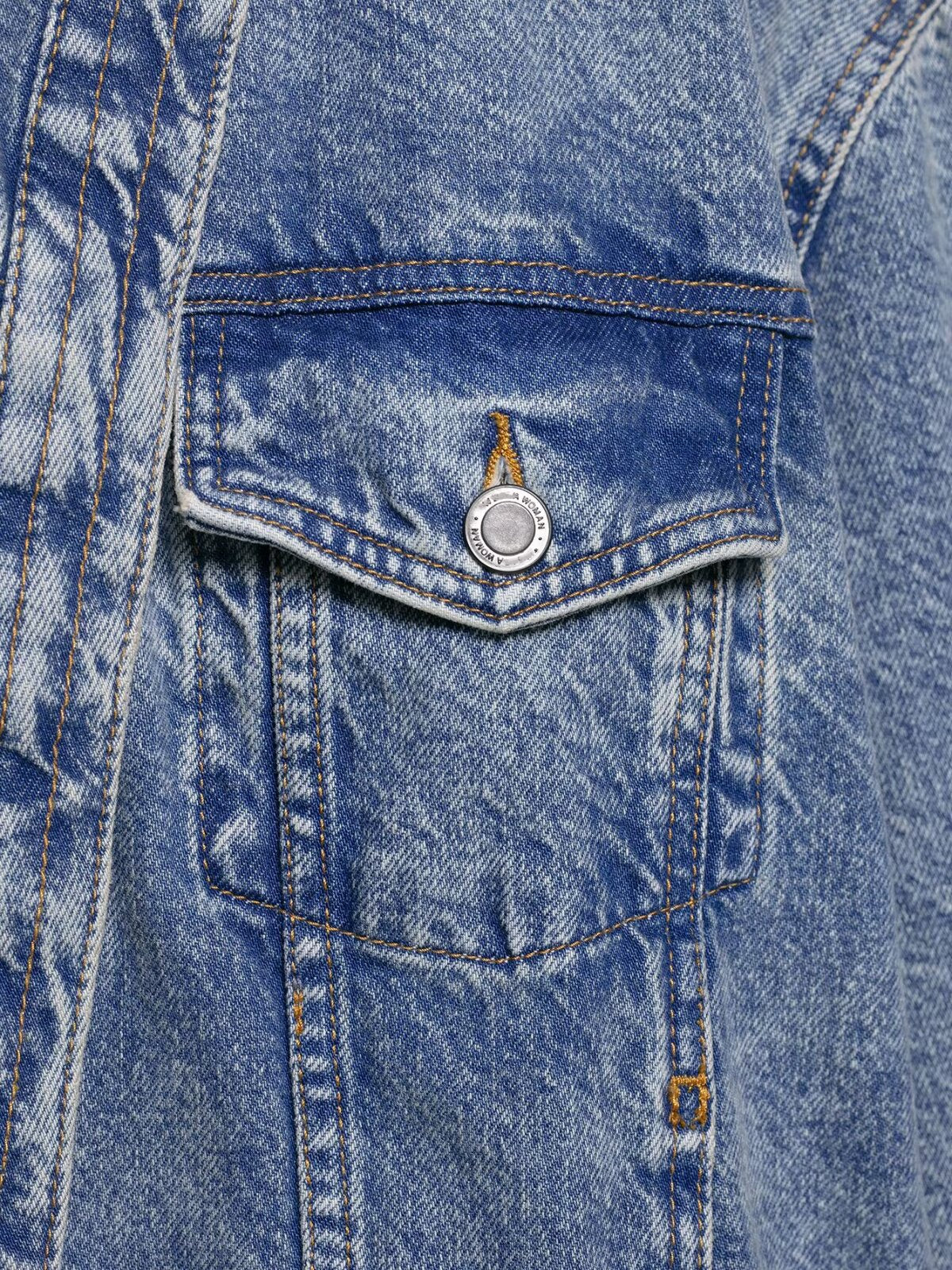 Asymmetric Washed Denim Jacket
