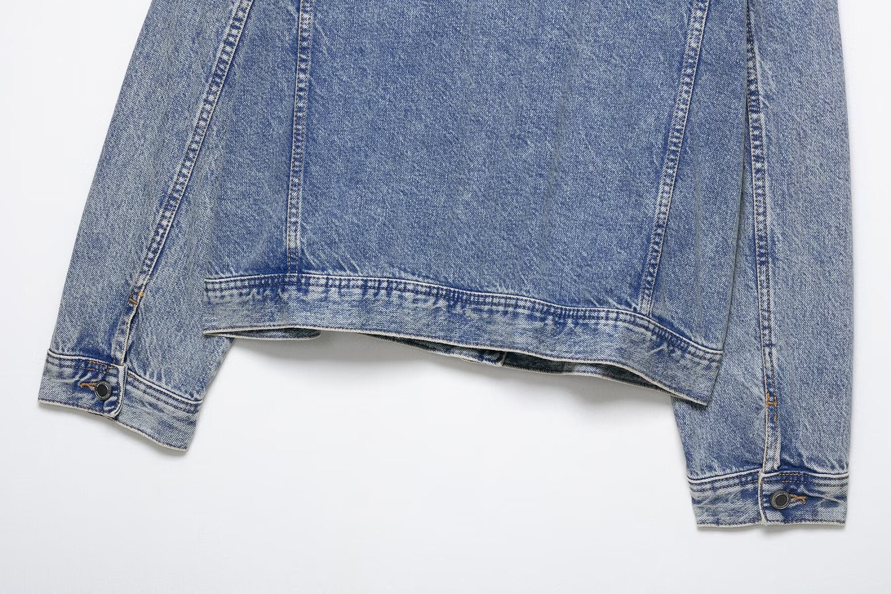 Asymmetric Washed Denim Jacket