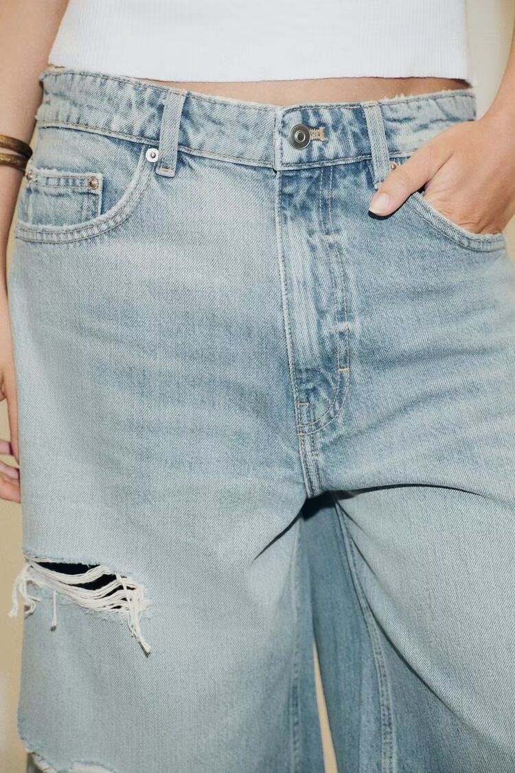 Distressed Denim Culottes