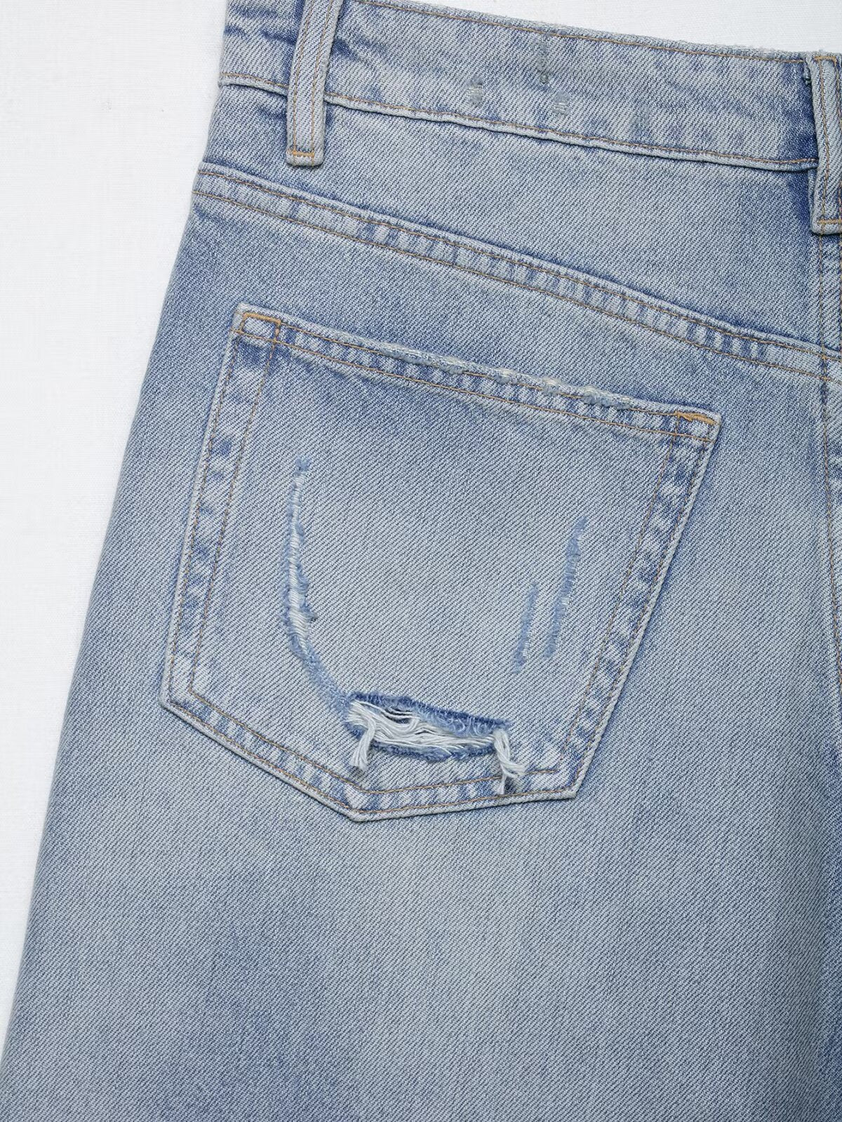 Distressed Denim Culottes
