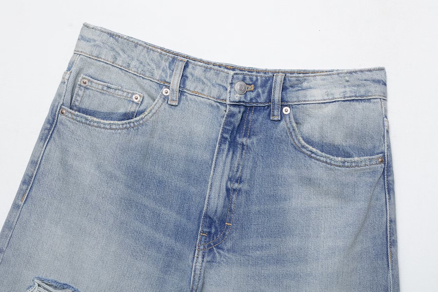 Distressed Denim Culottes