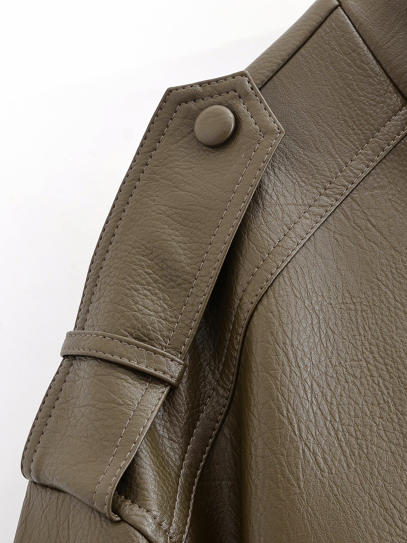 Cropped Faux Leather Bomber Jacket