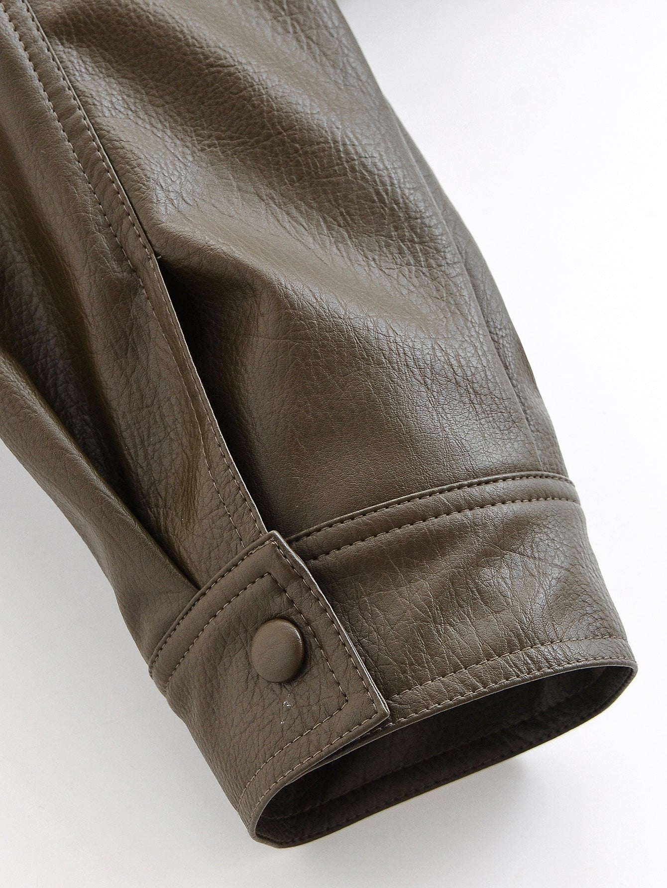 Cropped Faux Leather Bomber Jacket