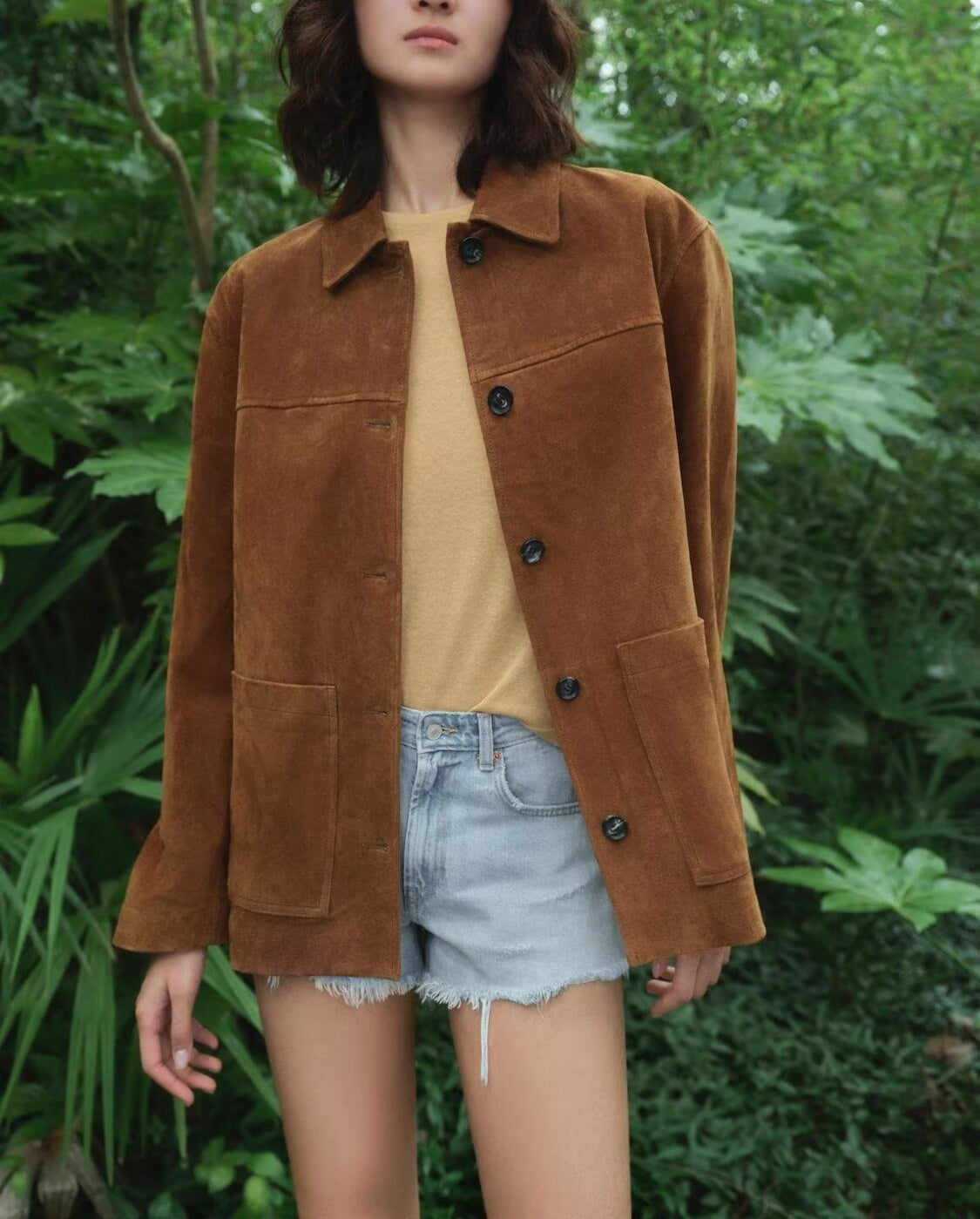 Suede Button Up Jacket