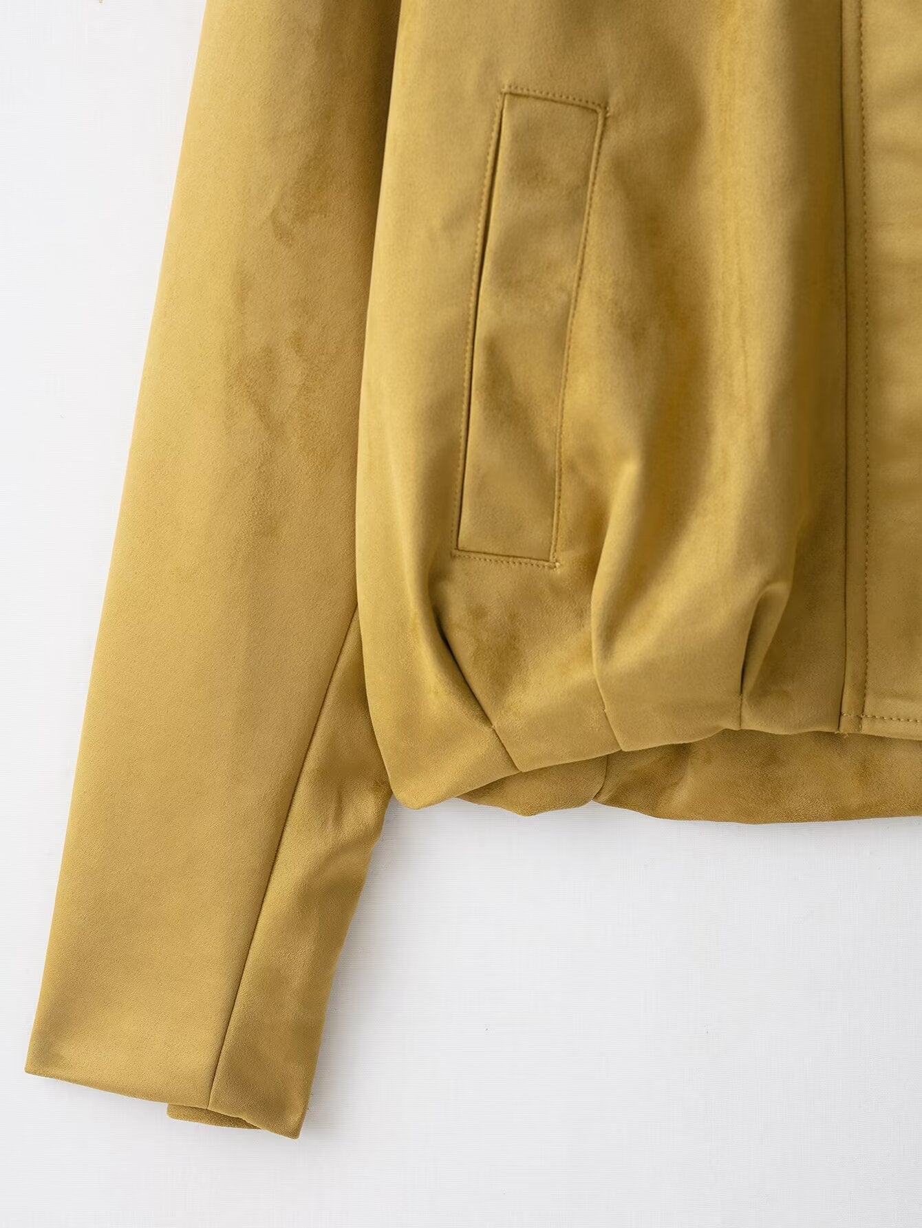 Suede Effect Bomber Jacket