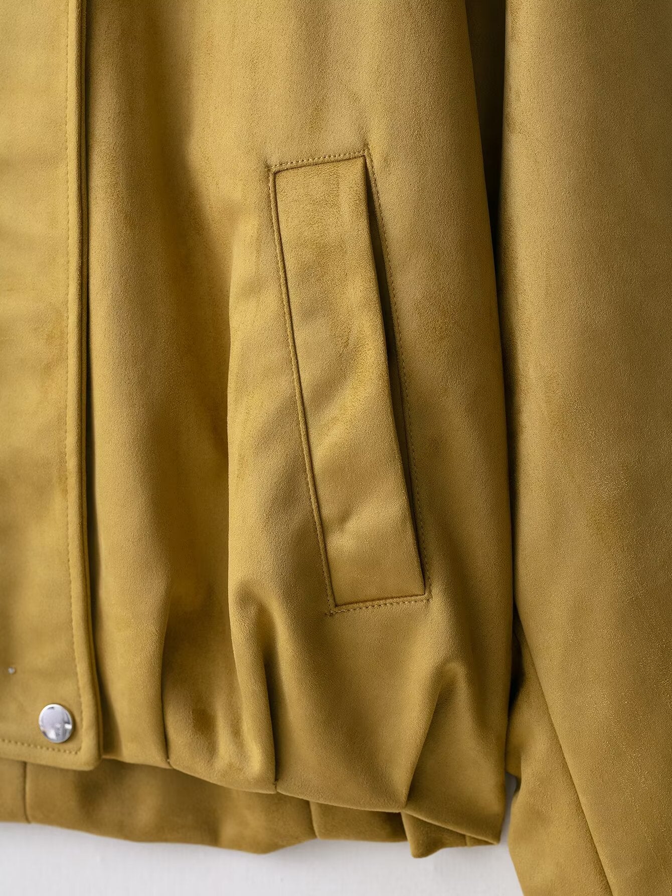 Suede Effect Bomber Jacket