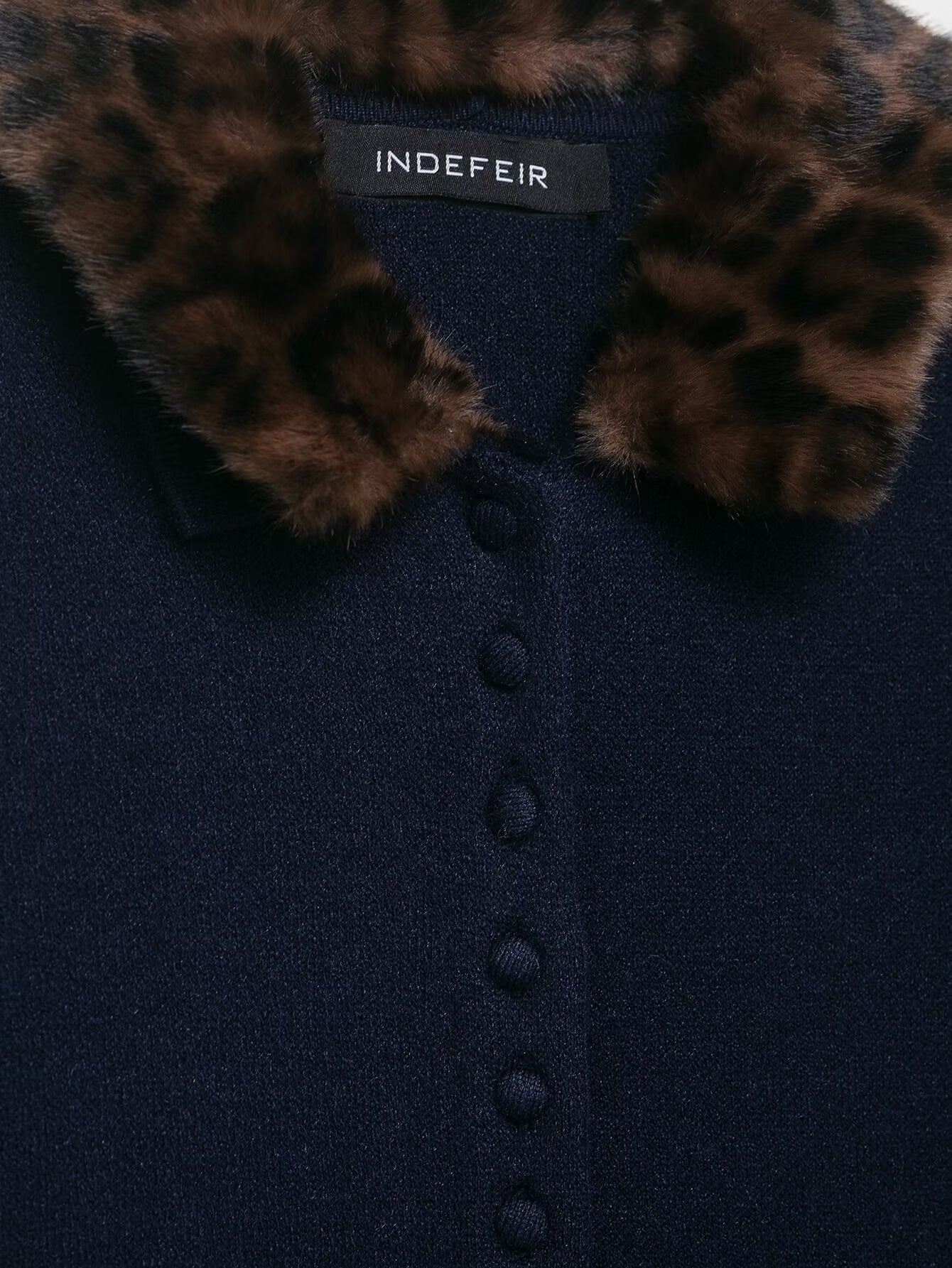 Faux Fur Collar Knit Top