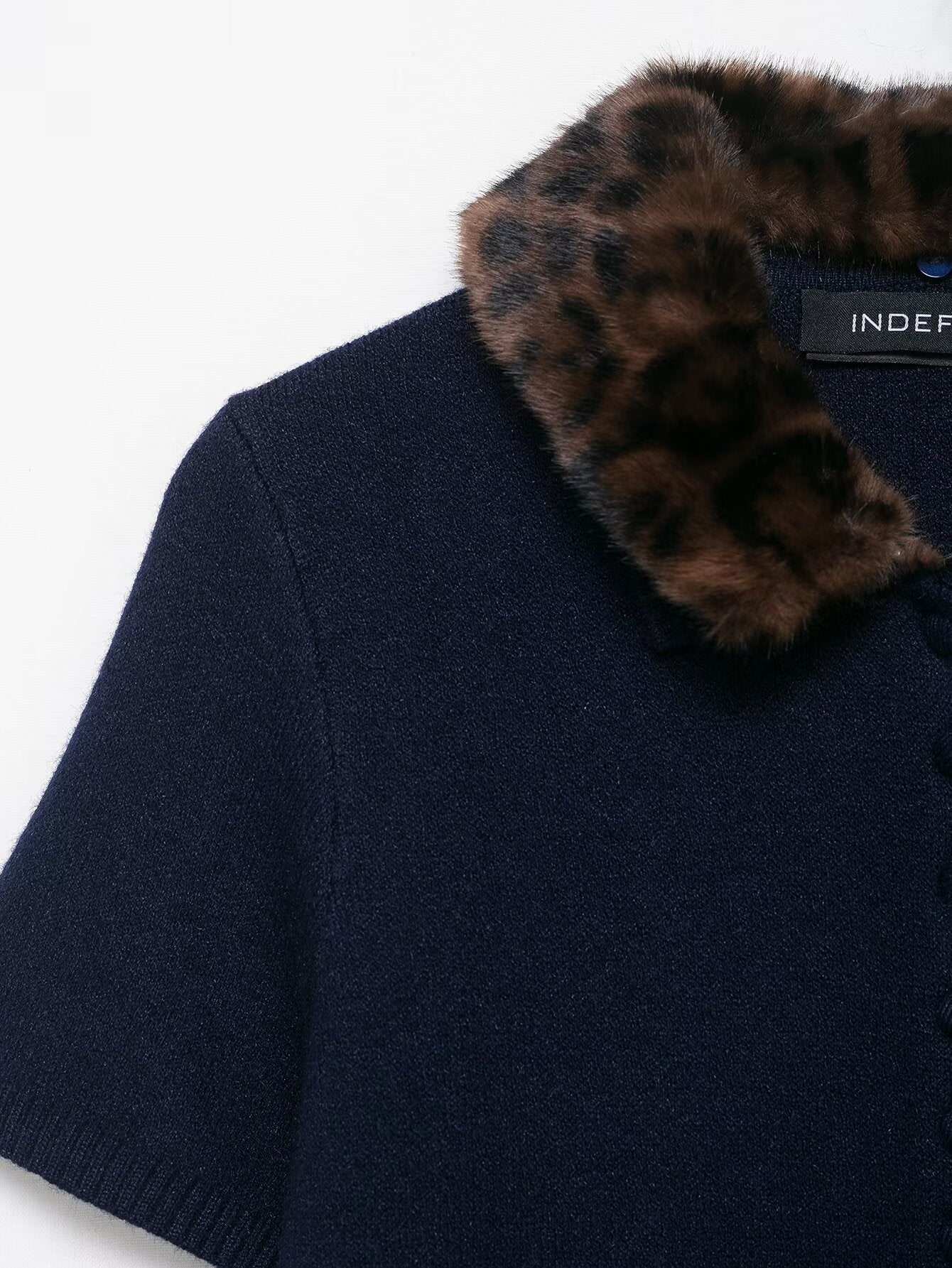 Faux Fur Collar Knit Top