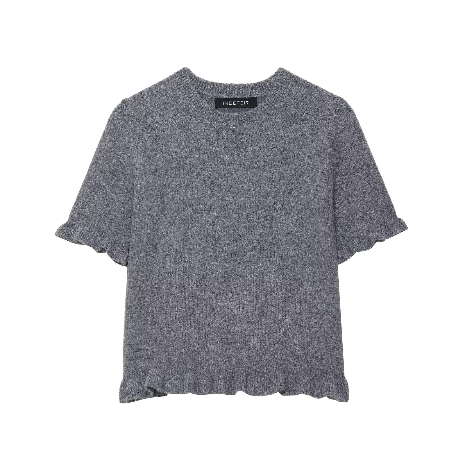 Ruffle Hem Knit Top