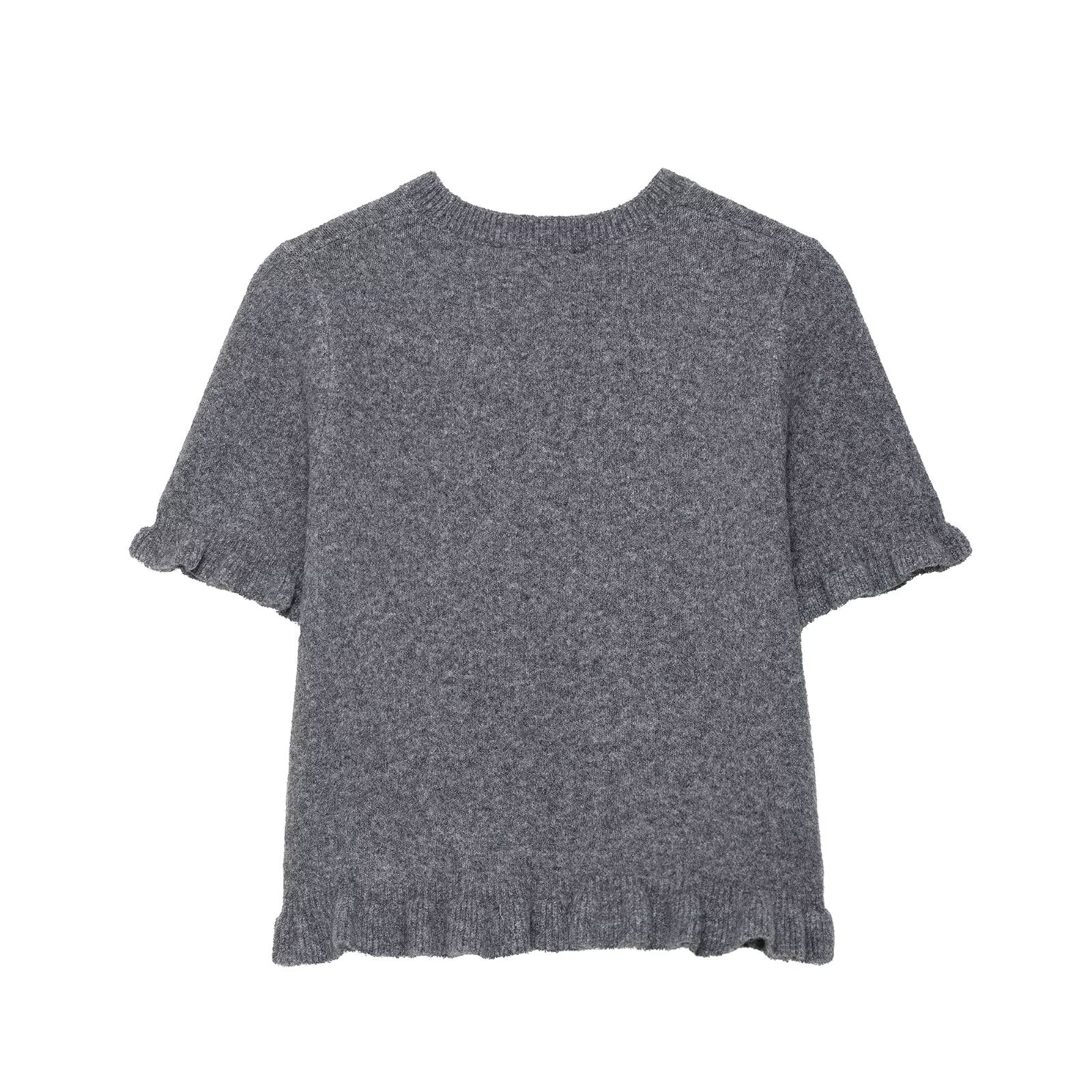 Ruffle Hem Knit Top