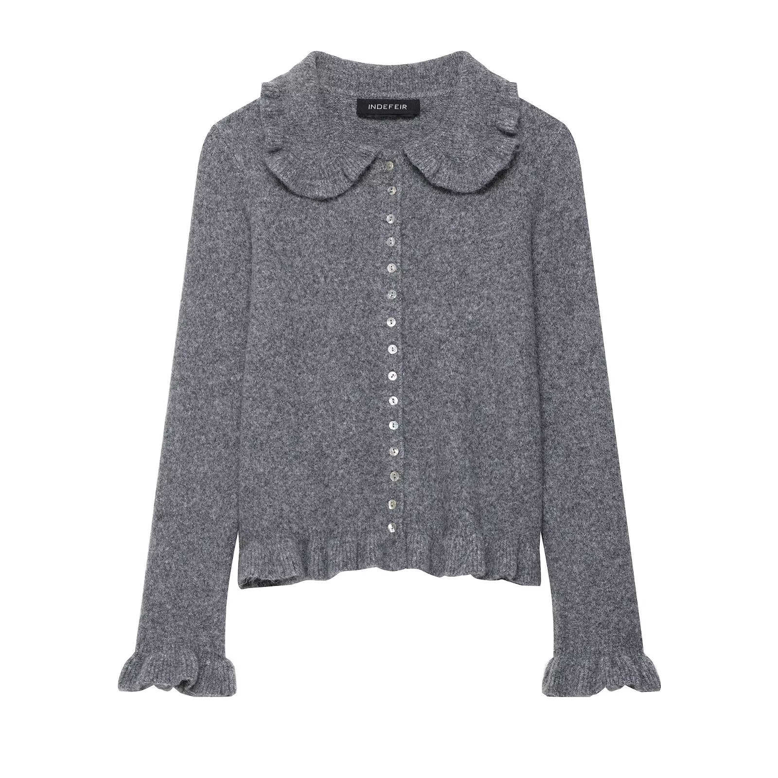 Ruffle Knitwear Coat