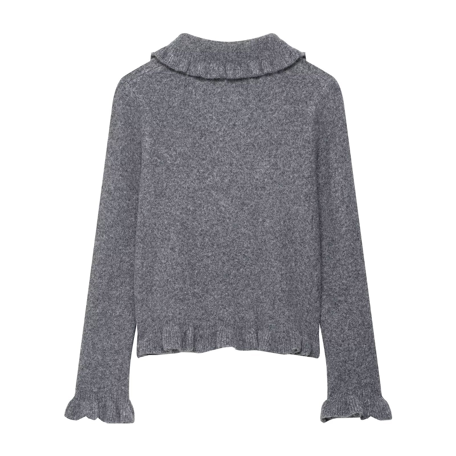 Ruffle Knitwear Coat