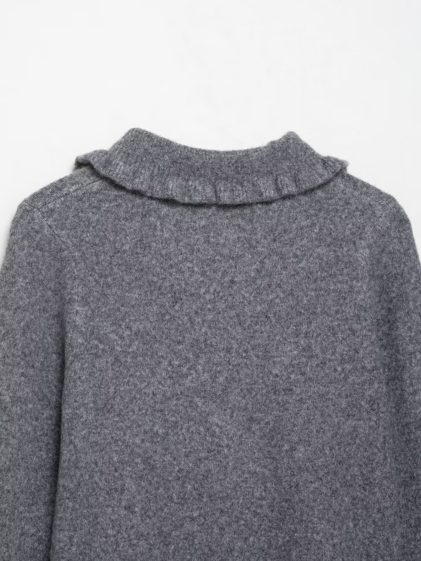 Ruffle Knitwear Coat