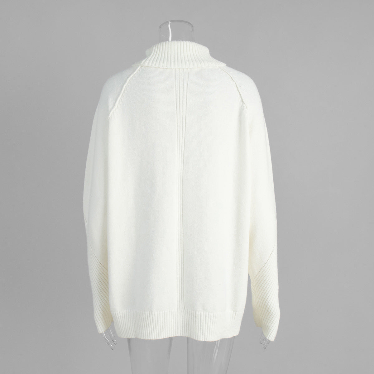 High-Neck Textured Knit Sweater