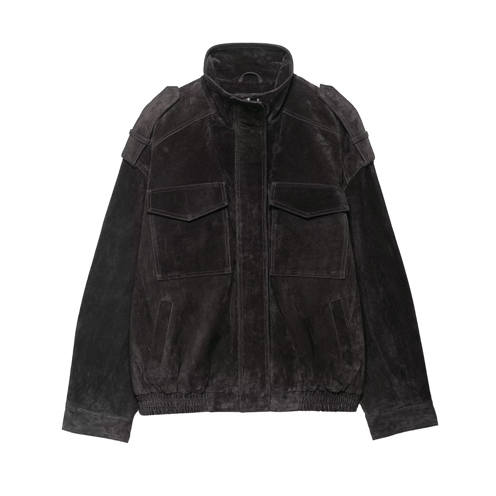 Suede Utility Leather Jacket
