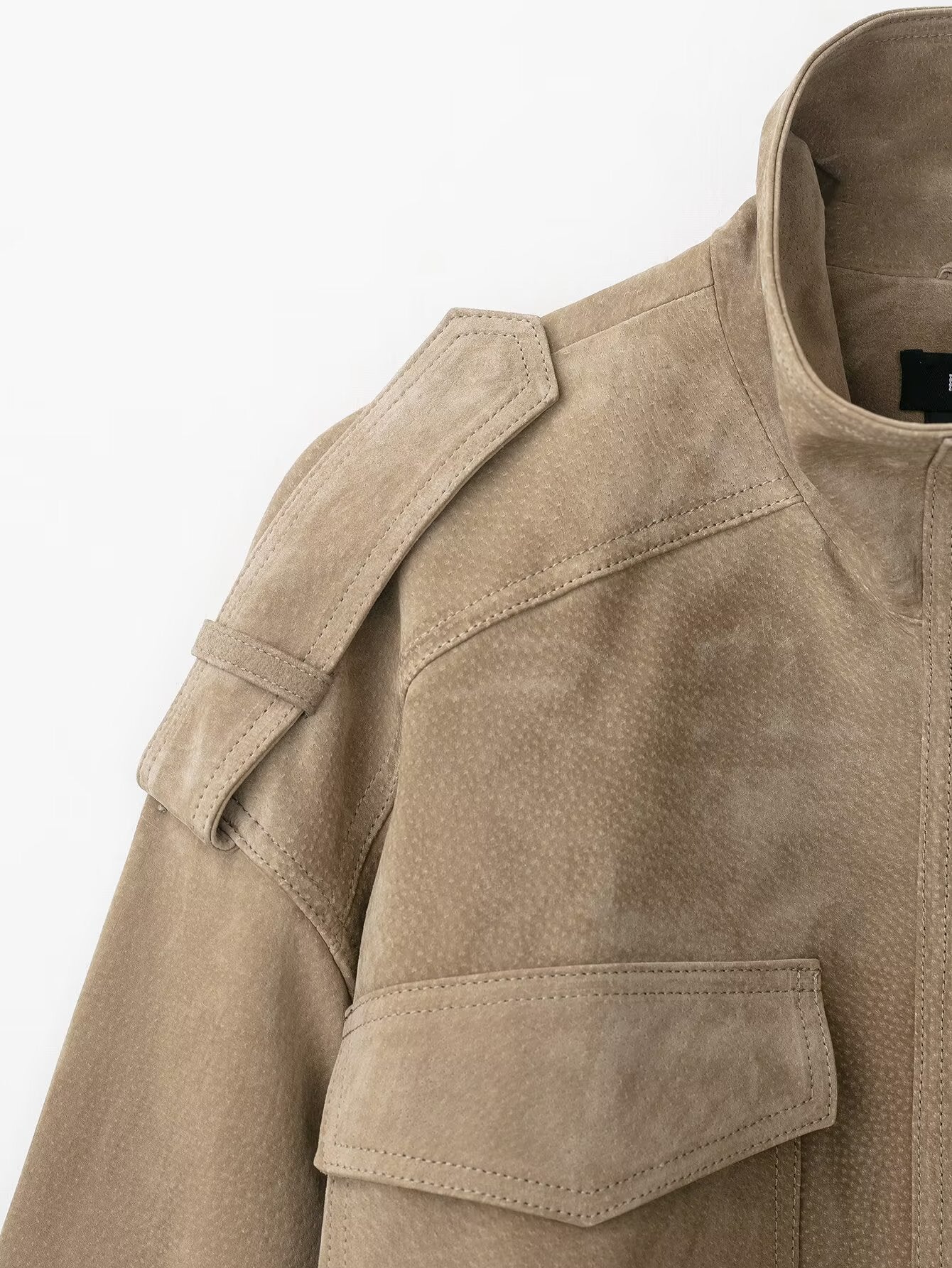 Suede Utility Leather Jacket