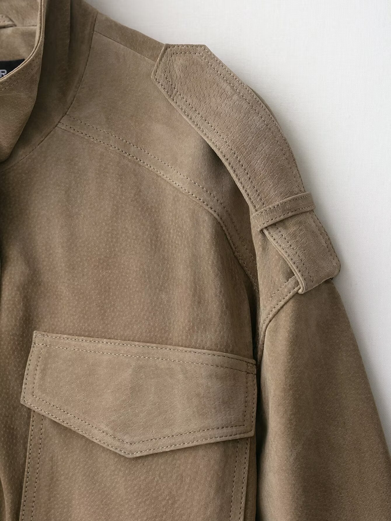 Suede Utility Leather Jacket