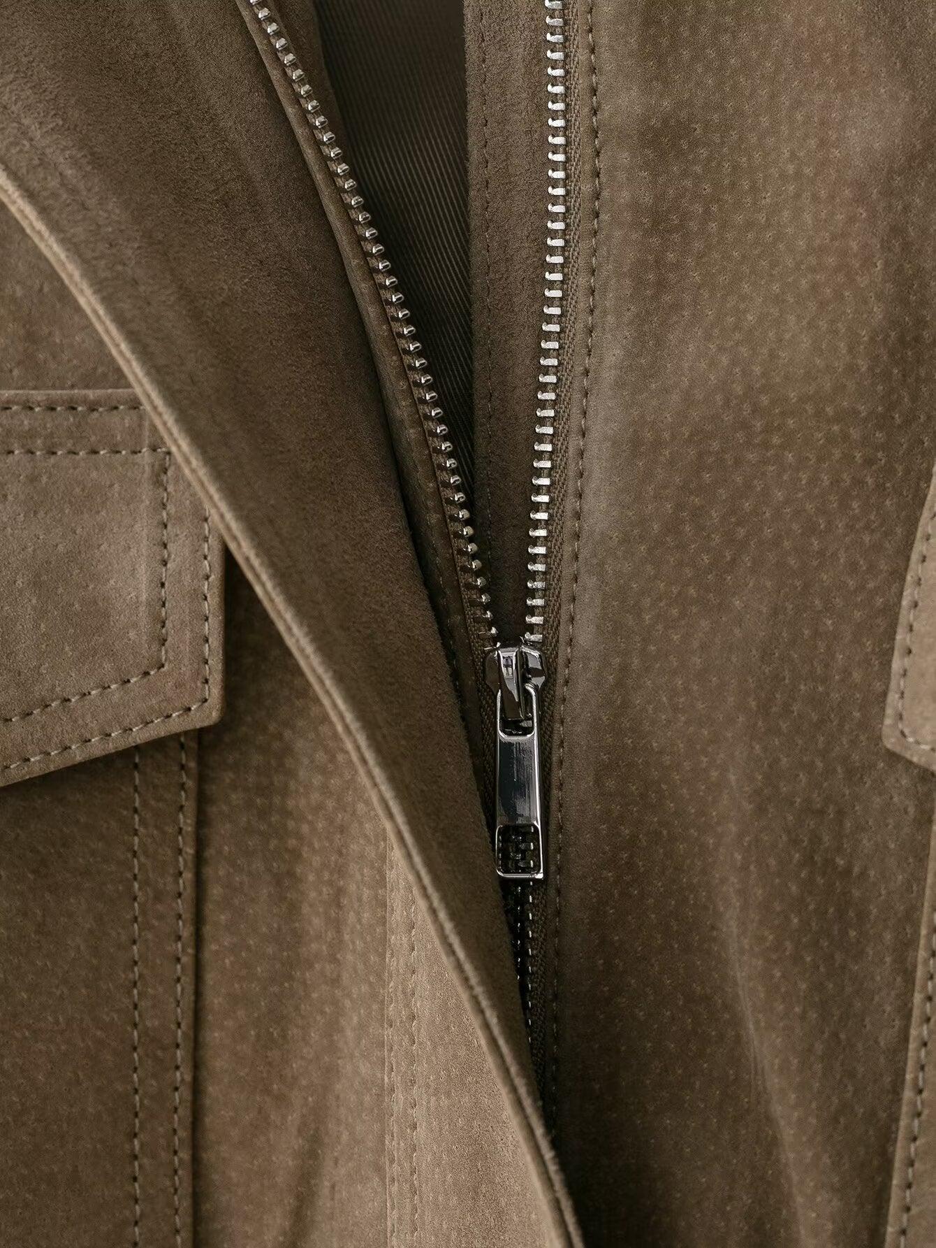Suede Utility Leather Jacket