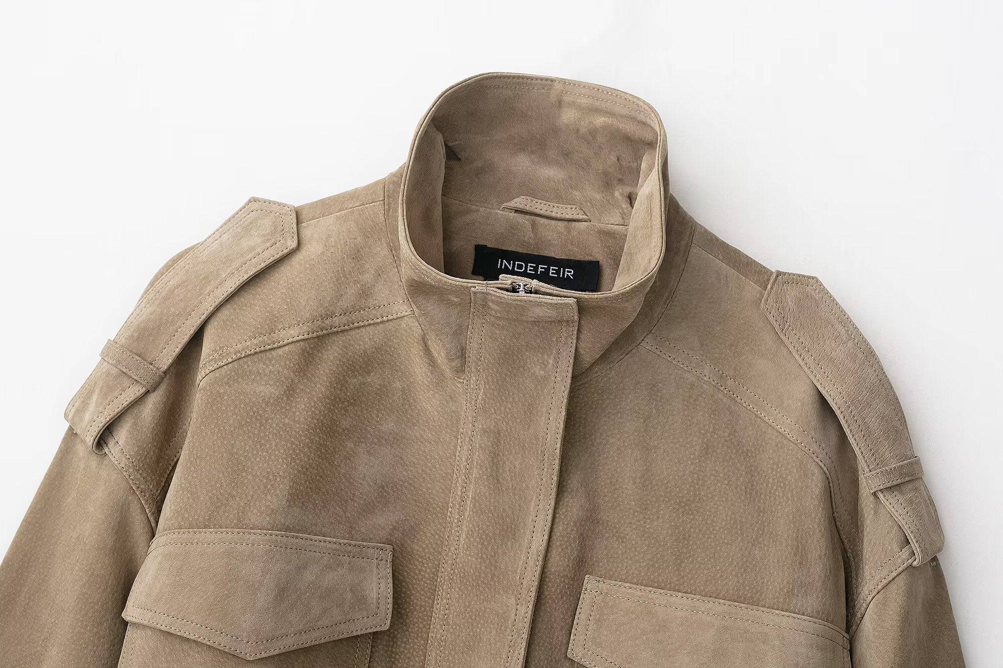 Suede Utility Leather Jacket