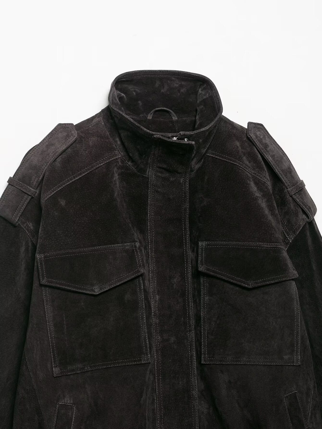 Suede Utility Leather Jacket