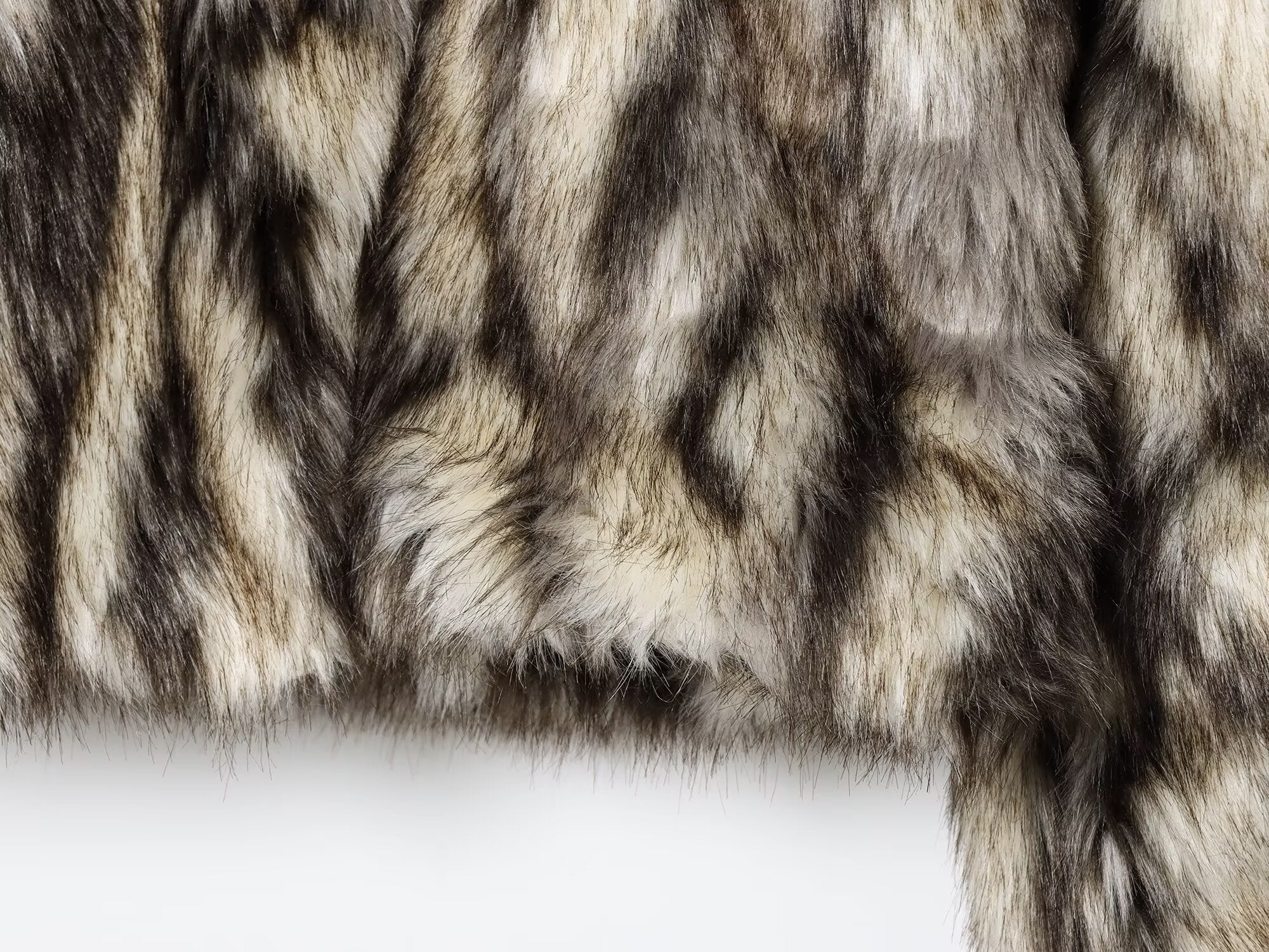 Faux Fur Effect Overcoat Jacket