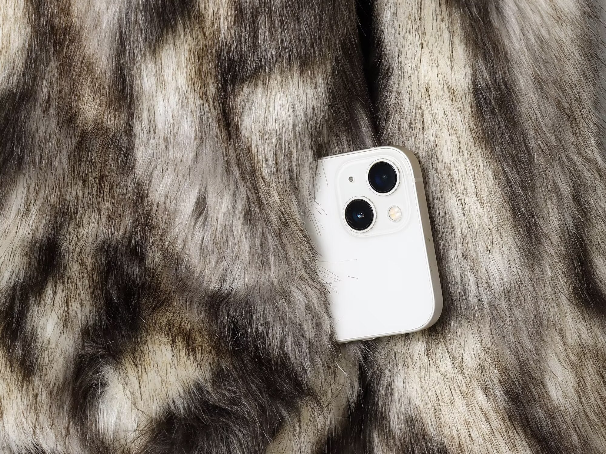Faux Fur Effect Overcoat Jacket