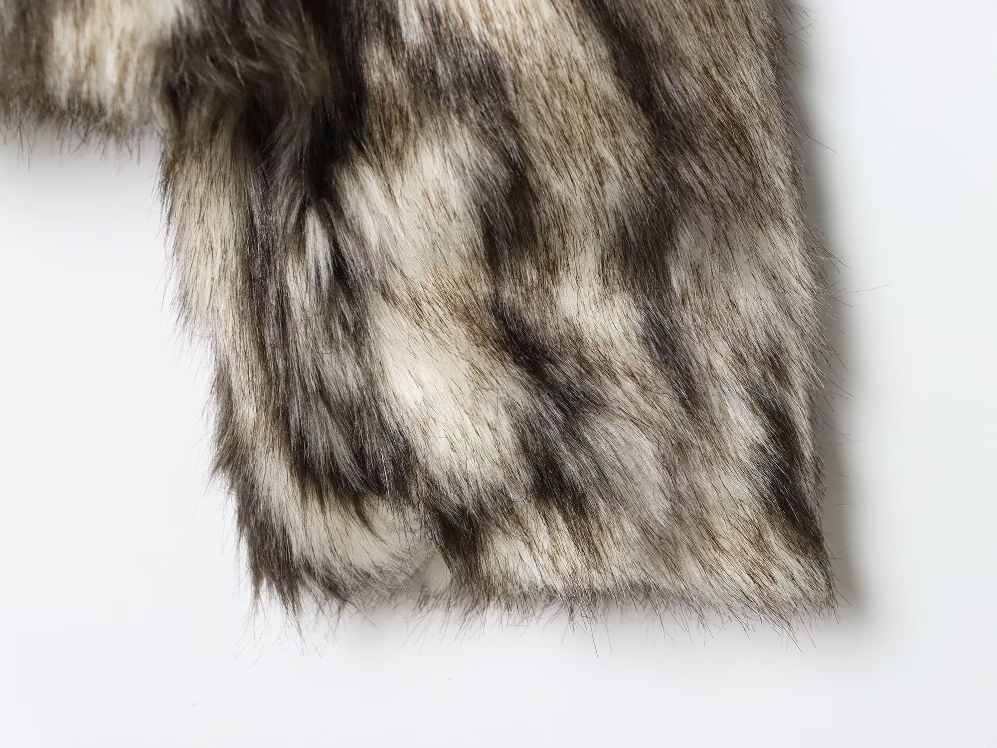 Faux Fur Effect Overcoat Jacket