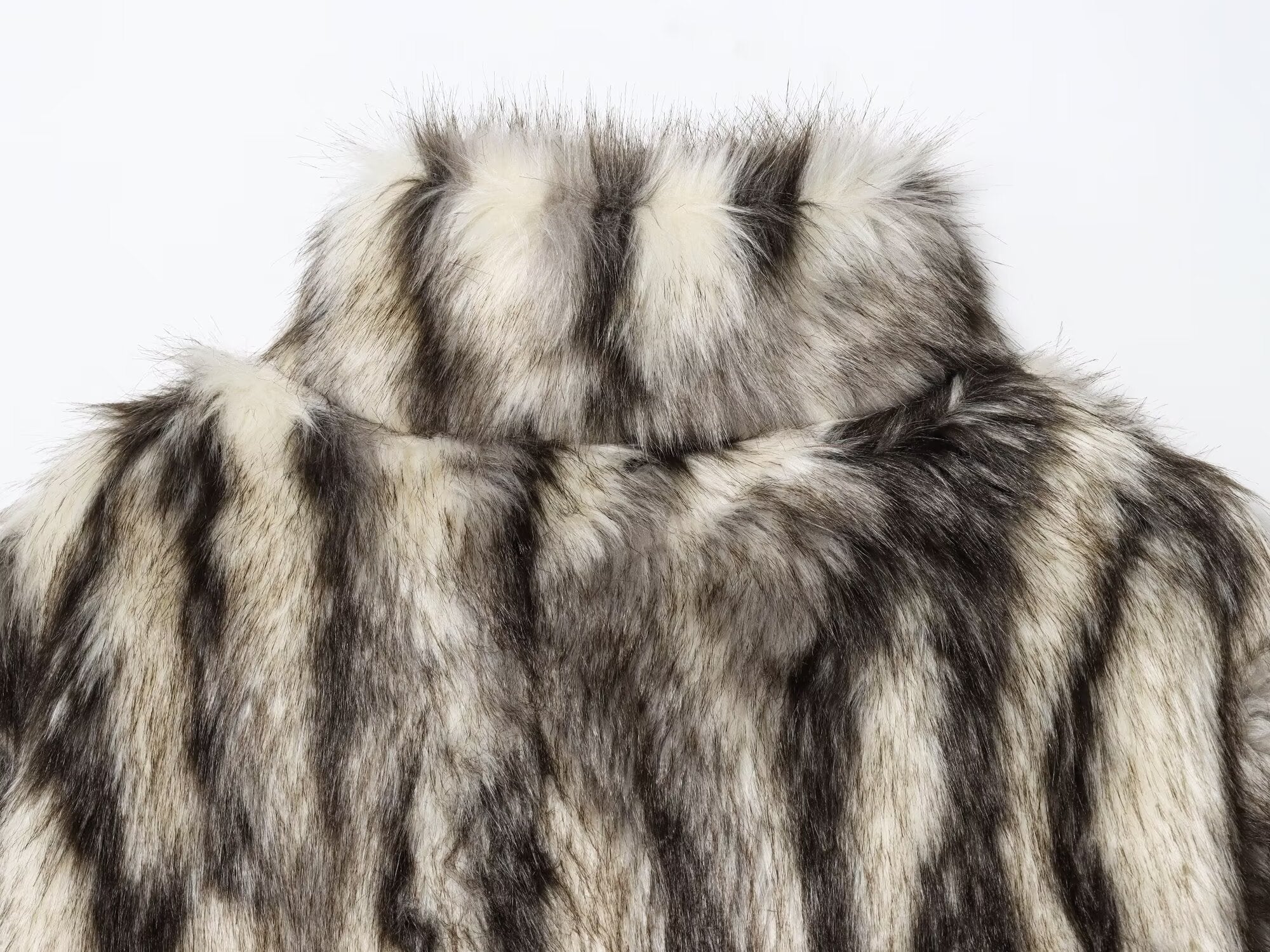 Faux Fur Effect Overcoat Jacket