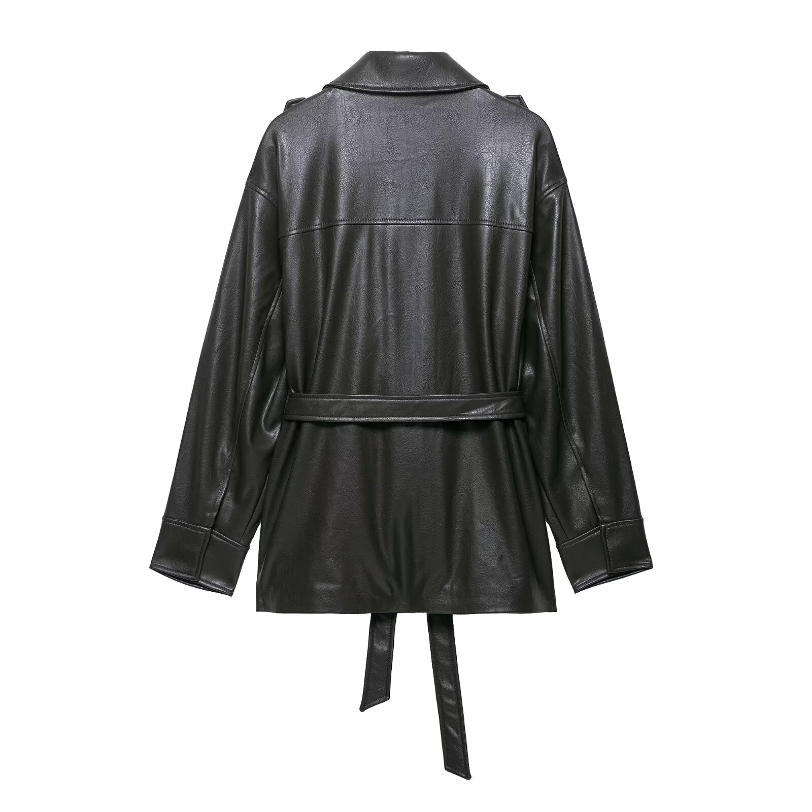 Faux Leather Utility Jacket