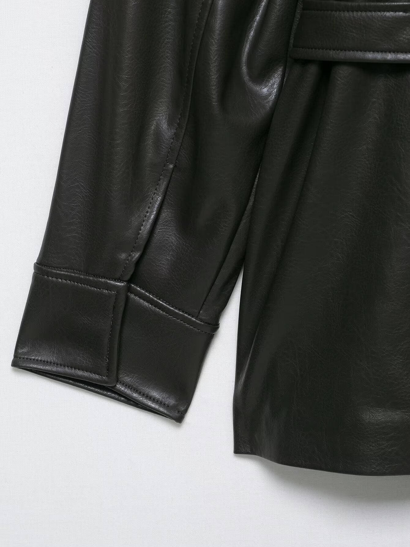 Faux Leather Utility Jacket