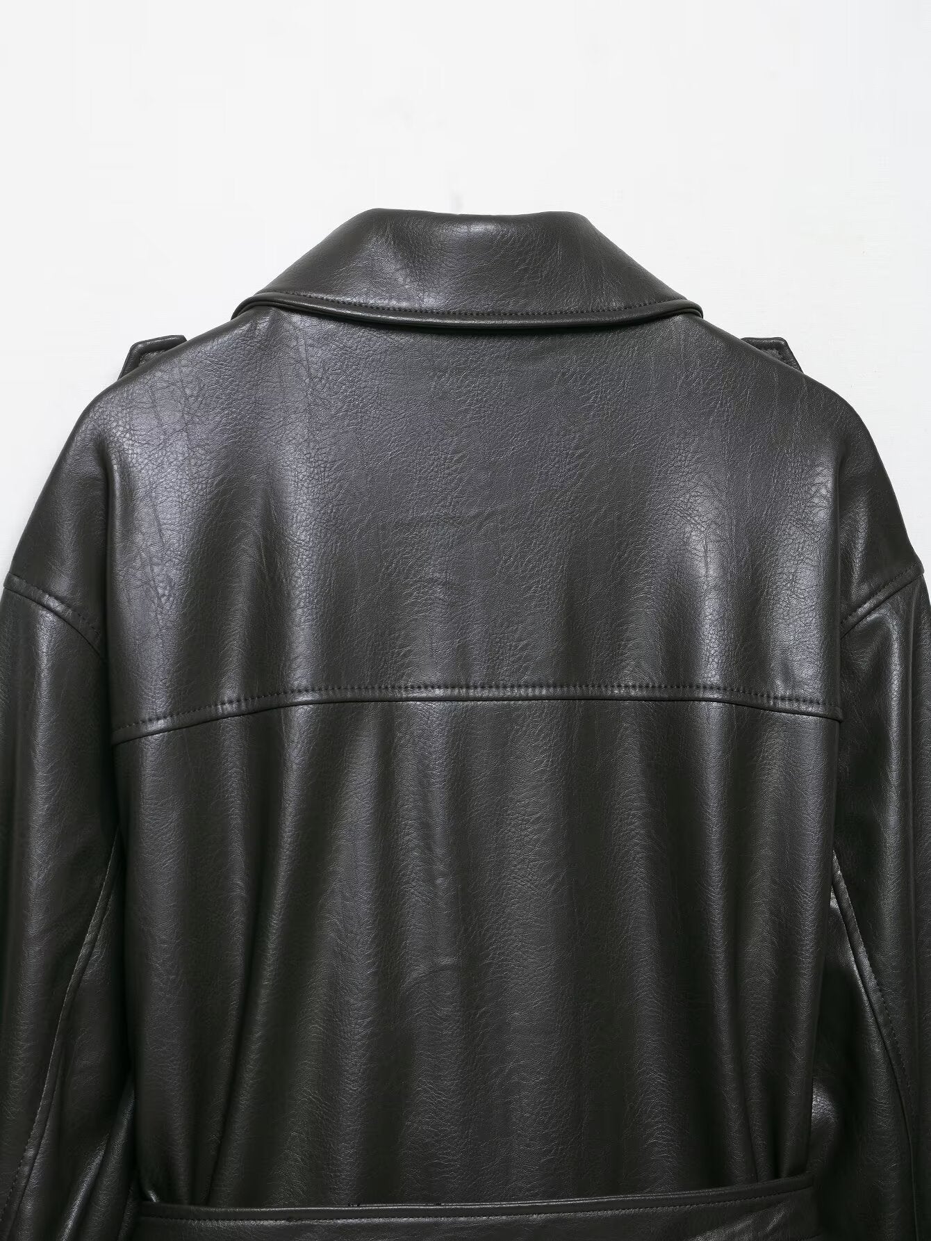 Faux Leather Utility Jacket