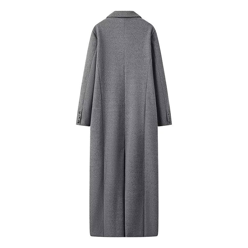 Double Breasted Long Wool Coat