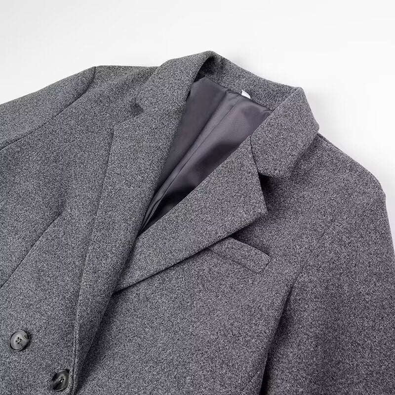 Double Breasted Long Wool Coat