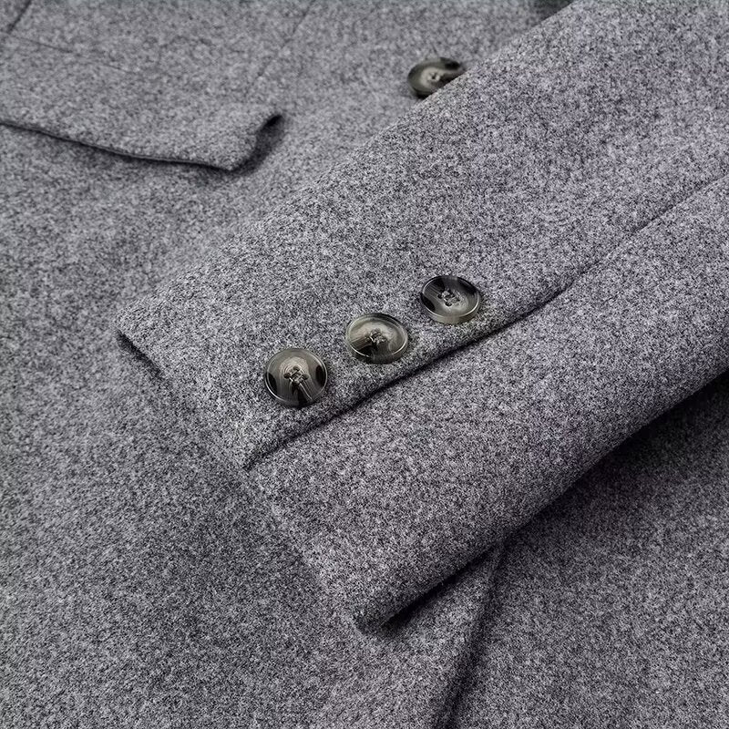 Double Breasted Long Wool Coat