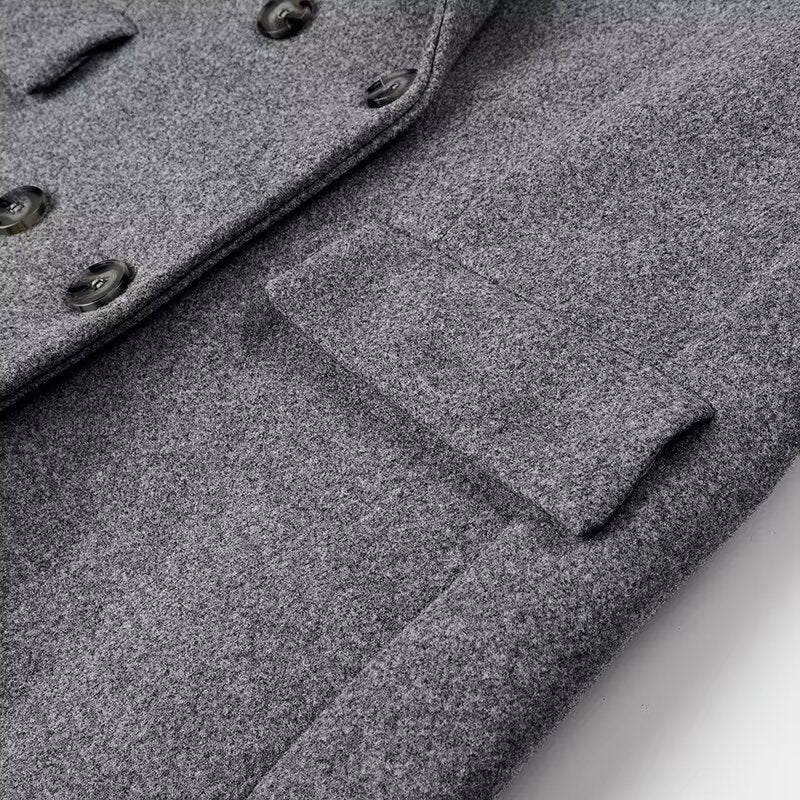 Double Breasted Long Wool Coat