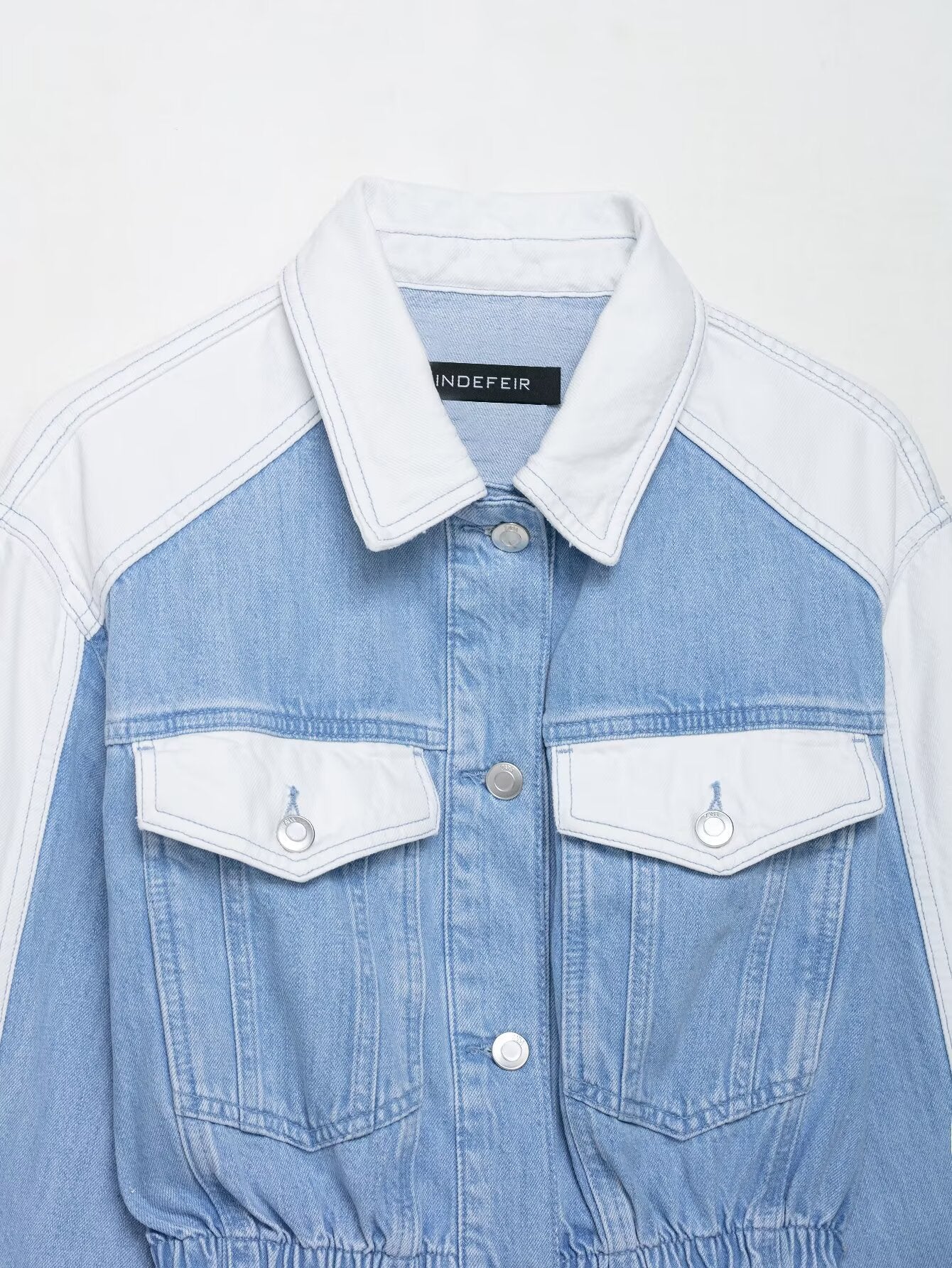 Two Tone Patchwork Denim Set