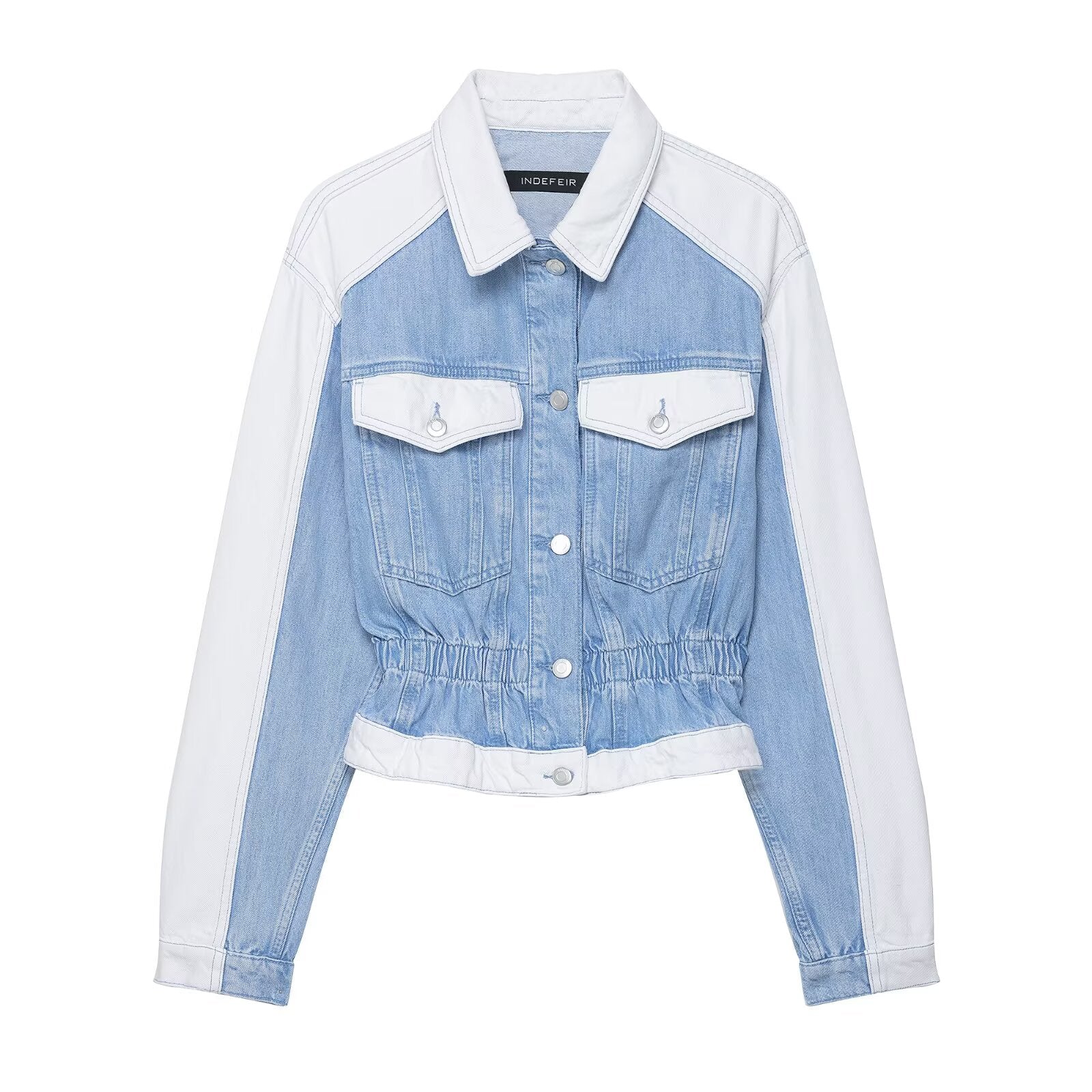 Two Tone Patchwork Denim Set