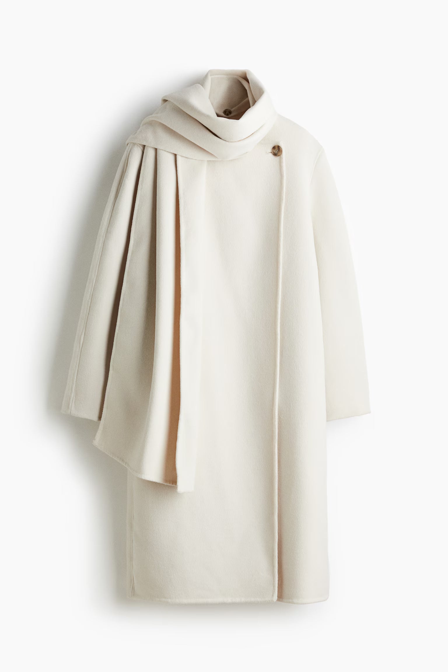 Wool-Blend Scarf Collar Coat