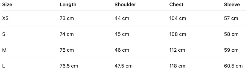 Size guide