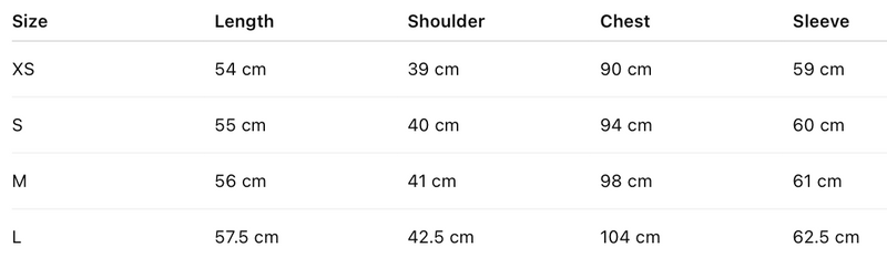 Size guide