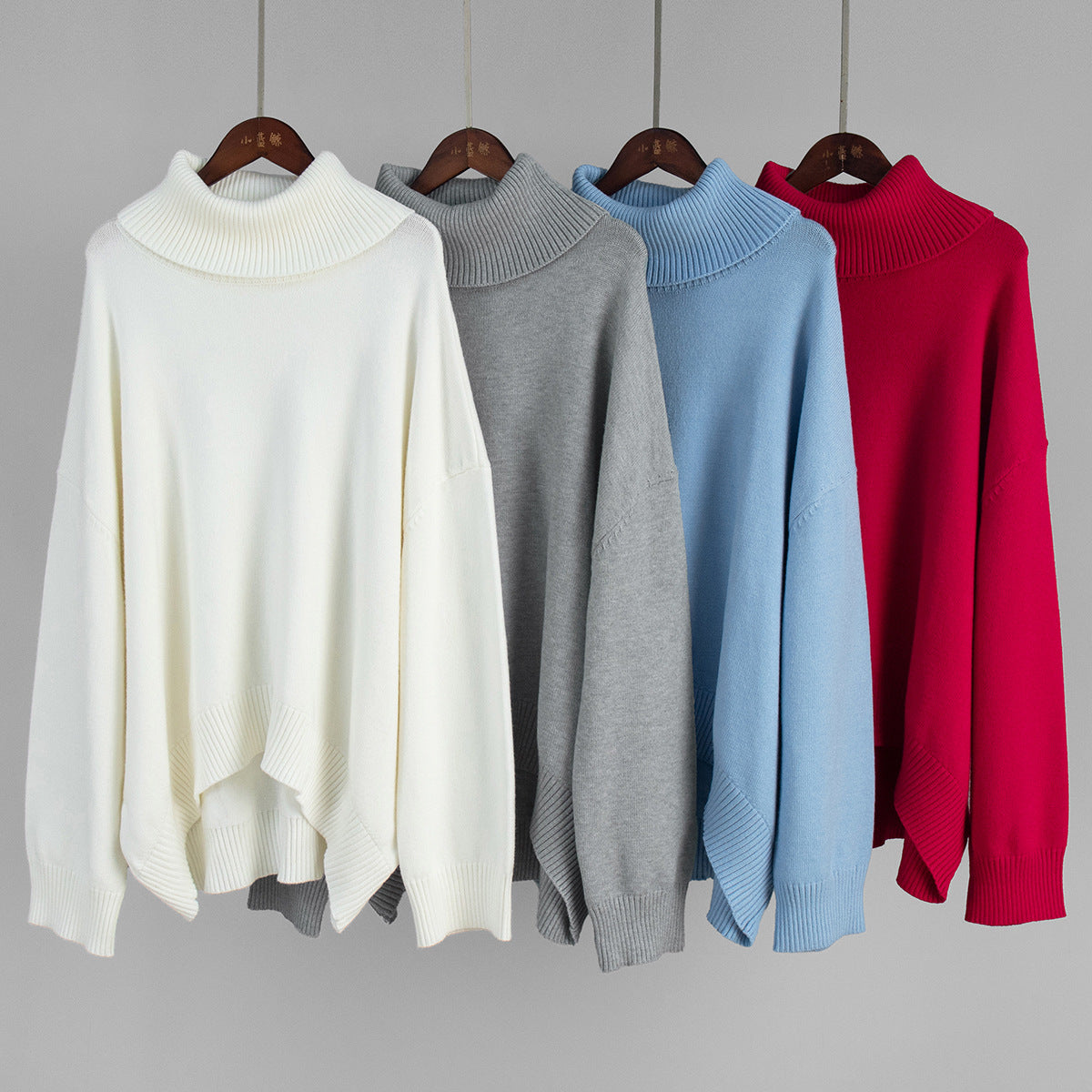 Turtleneck Knit Sweater & Skirt Set