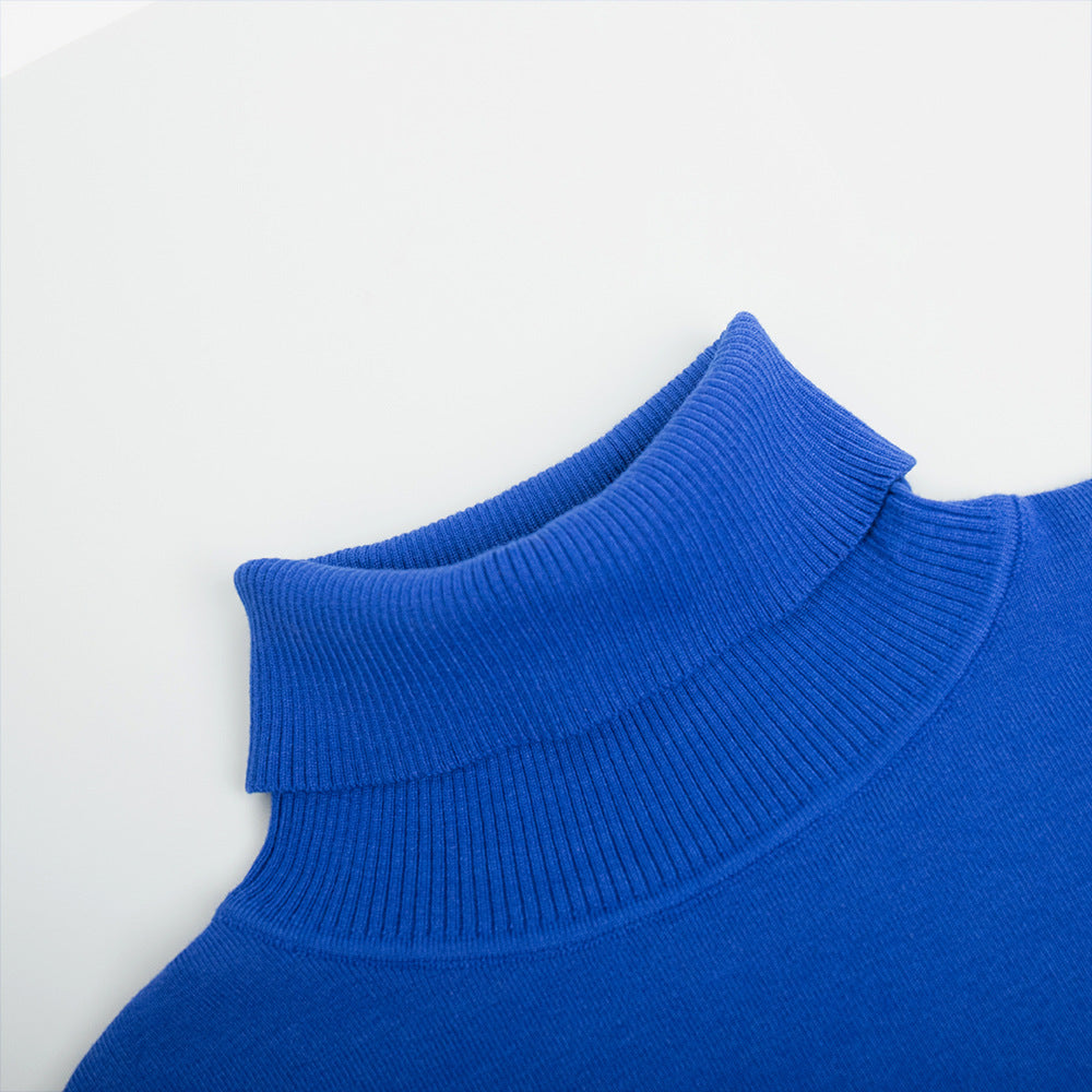 High Neck Side-Slit Knit Sweater
