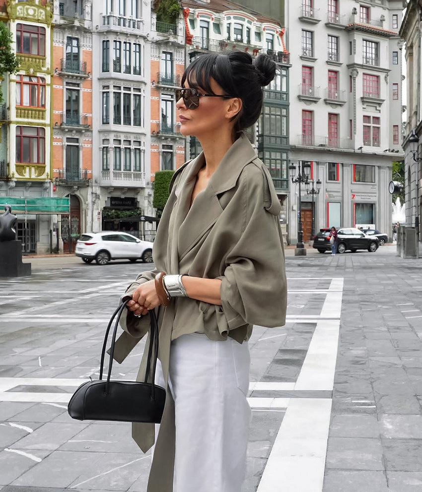 Belted Collared Trench Jacket