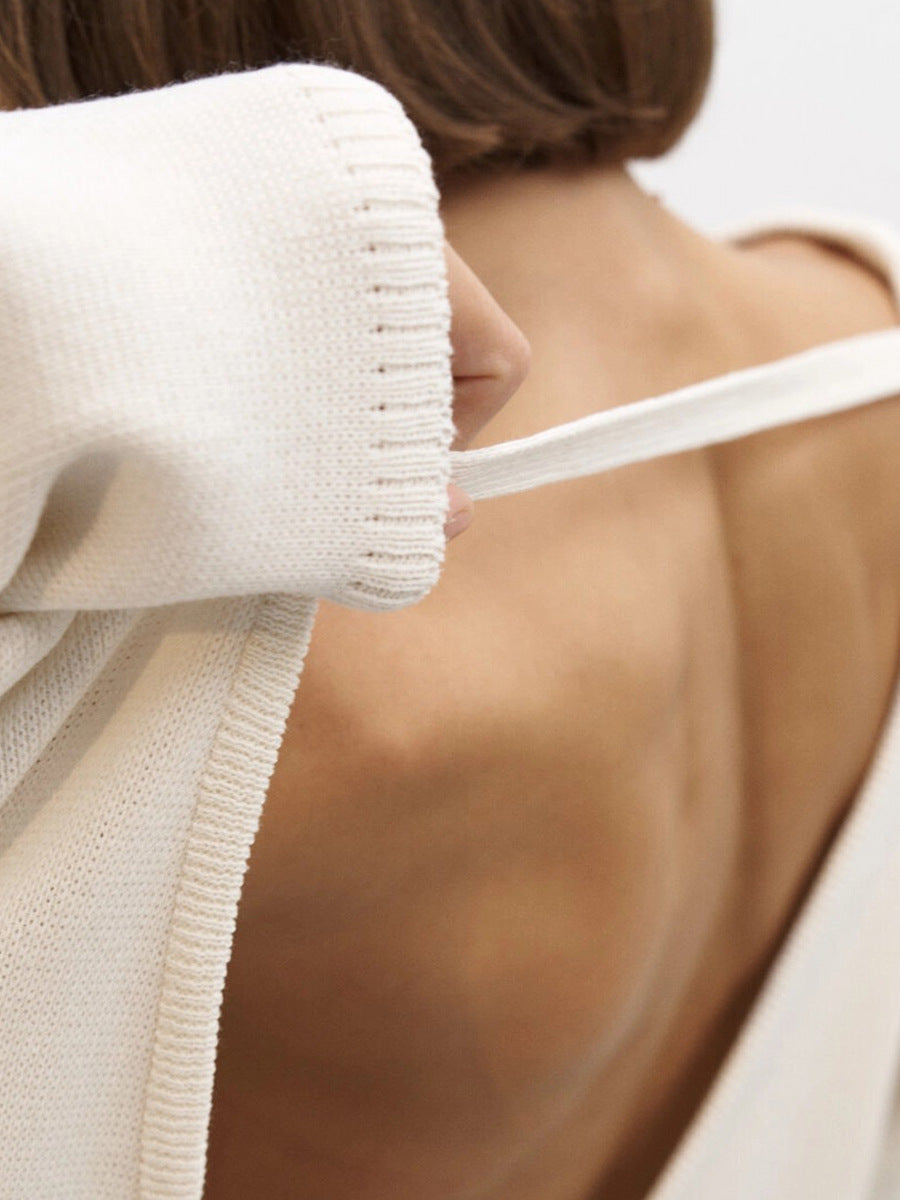 Open Back Knit Pullover