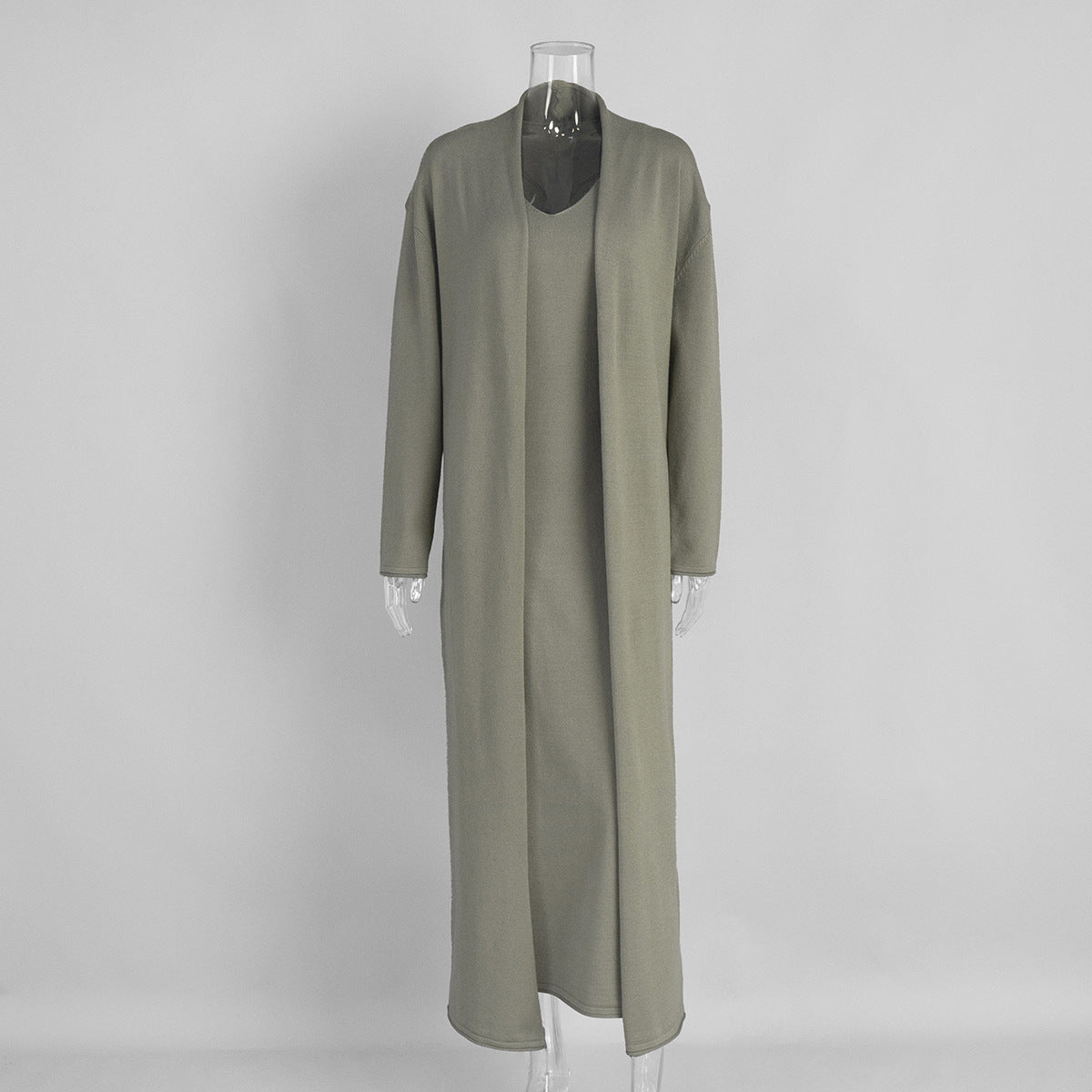 Knitted Maxi Dress & Longline Cardigan Set