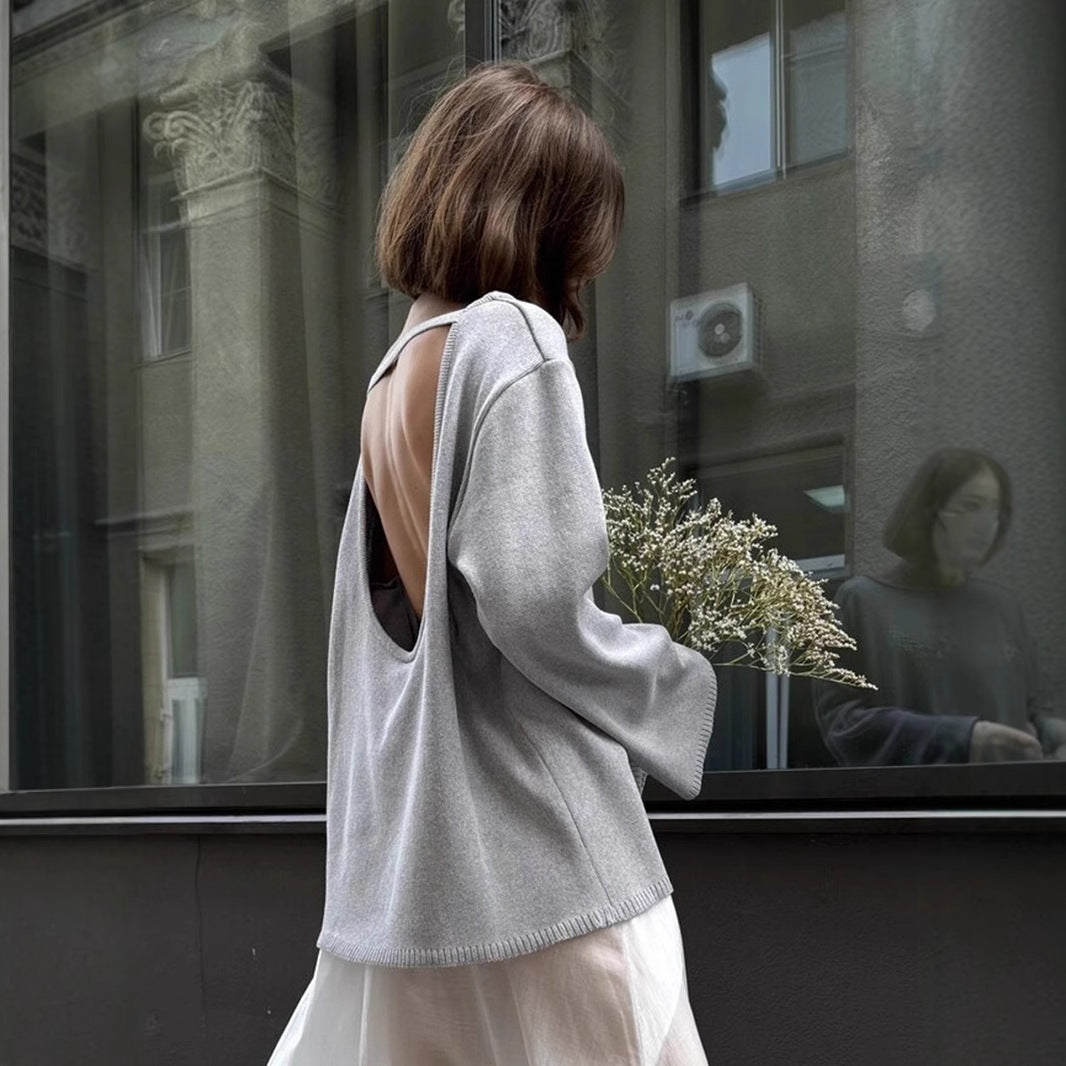 Open Back Knit Pullover