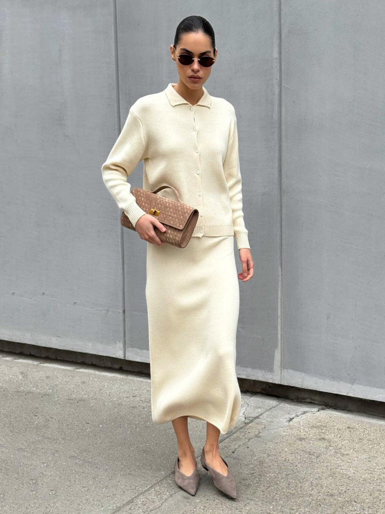 Polo Collar Knit Set